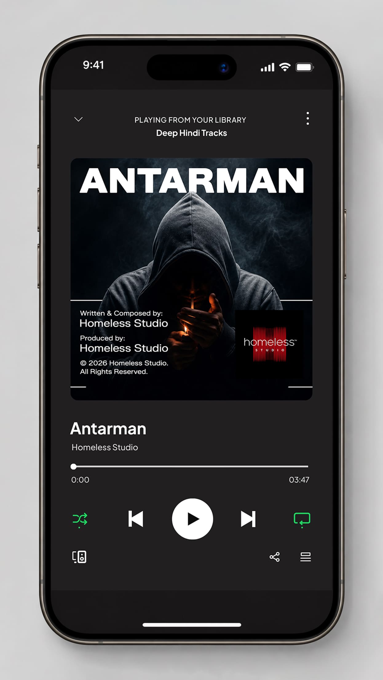 Music Track Artwork & Streaming Branding | Homeless Studio | Mumbai, India