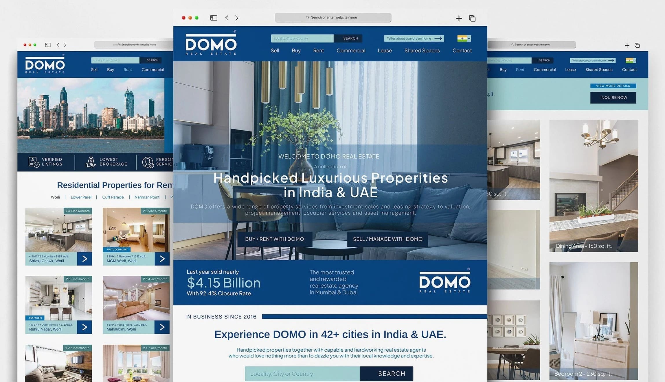 Website Design & Development | Domo Real Estate | Mumbai, India | Dubai, UAE
